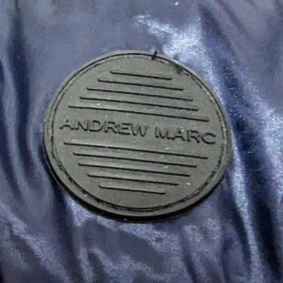 Andrew Marc EUC Navy Down Hooded Zip Jacket L - Picture 12 of 12